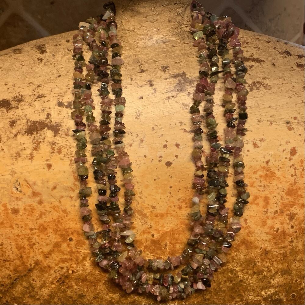 Jay King Sterling Silver and Tourmaline Multi Strand Necklace
